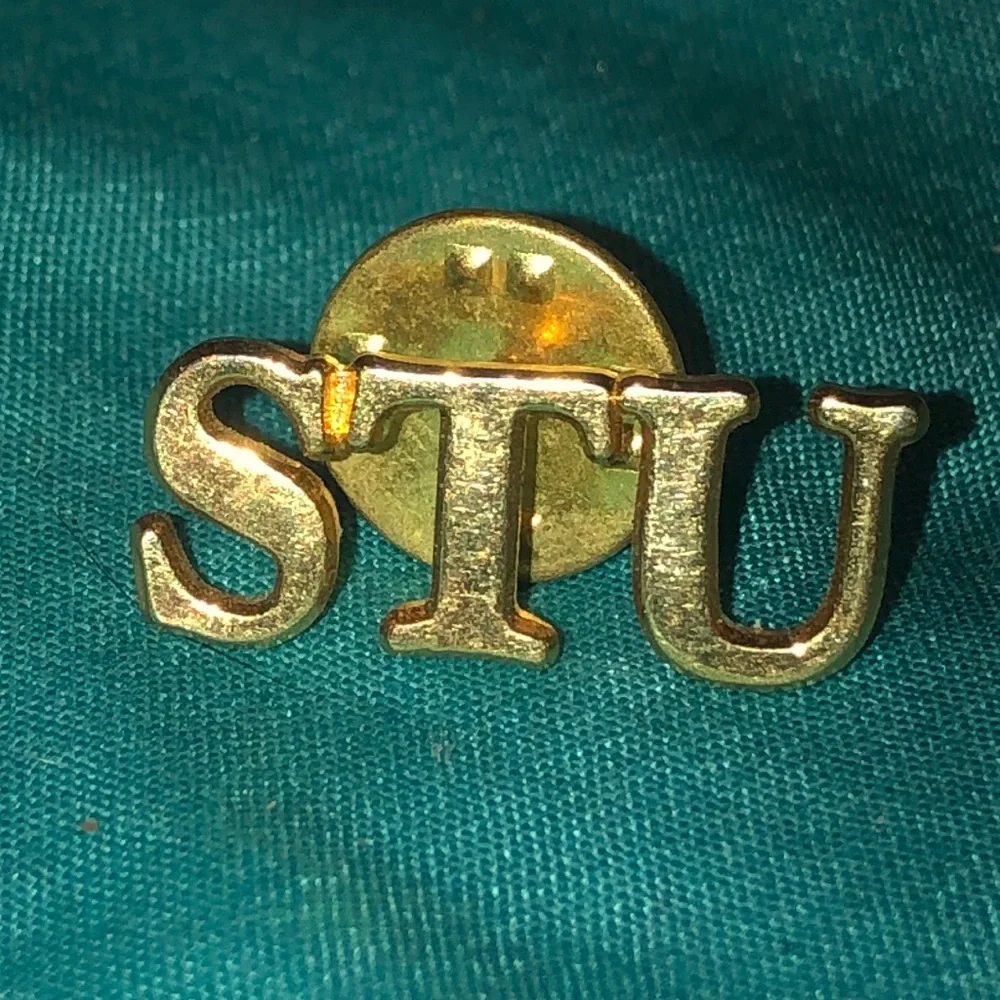Vintage Gold Tone STU Letter Pin